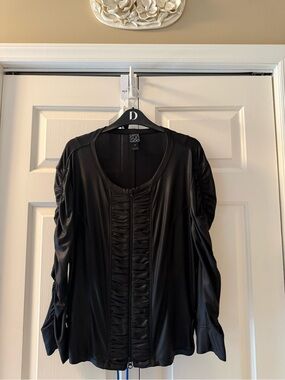 Clara Sun Woo Black liquid leather moto jacket!!!